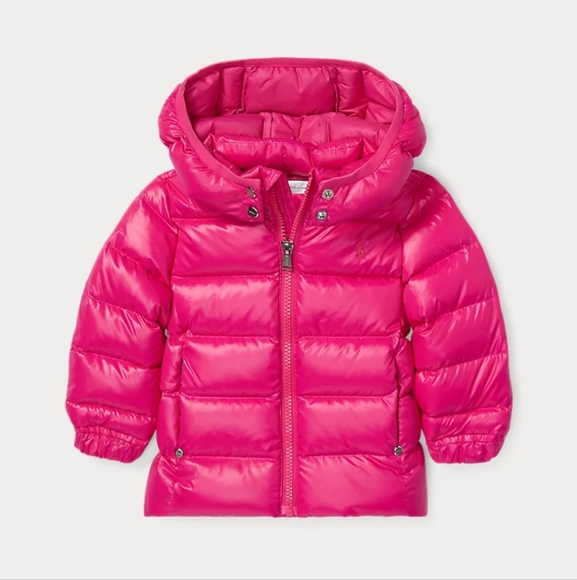 Polo Ralph Lauren Other - NWOT Polo Ralph Lauren Babygirl Hot Pink Quilted Hood Puffer Down Jacket 9 Mos.